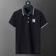 春夏官网同步新款翻领T恤polo，丝光珠地面料 款式时尚 帅气，面料舒适，做工严谨 ，走线工整。上身效果好 码数 M-3Xl 黑色