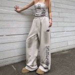 新百伦Nb New Balance美式复古裤子高街擦脏废土风涂鸦运动卫裤男女春夏秋冬四季款休闲裤 采用舒适透气面料经过扎染泼墨机器让裤子变得更有质感！非常百搭的