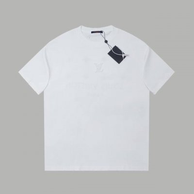 上新 顶级复刻版本 lv路易威登 25Ss早春新款 撞色贴布字母Logo短袖 轻奢主义 男女日常通勤穿搭必备单品 正确版本 欢迎对比 详细特征 320克100%
