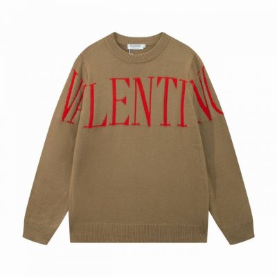 valentino 华伦天奴 Vt家简约胸前Logo字母提花圆领毛衣 颜色 棕色 黑色 码数 S M L Xl Xxl