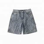 顶级复刻 Louis Vuitton路易威登 Lv Ss25夏季新款提花满印Logo图案经典款牛仔短裤 官网同步 男女同款 面料：原版一致面料 细节1:1复刻