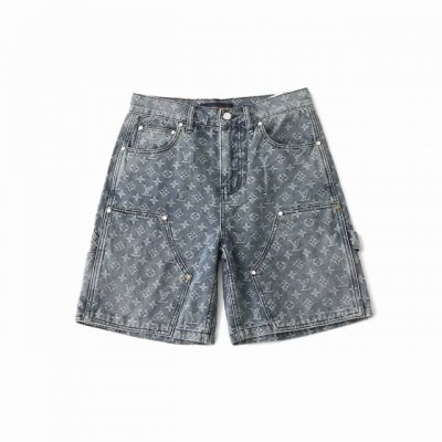 顶级复刻 Louis Vuitton路易威登 Lv Ss25夏季新款提花满印Logo图案经典款牛仔短裤 官网同步 男女同款 面料：原版一致面料 细节1:1复刻