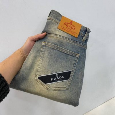 顶级版本 2025春夏欧洲专柜新款 超A代购级别海外贸易公司订单货源，顶级原单高端男士定制时尚修身小直筒牛仔裤528～27！ 颜色：图片色 尺码：29-40 面