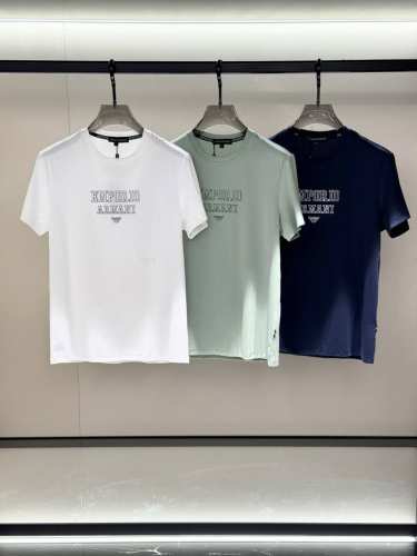 p240，Armani/阿玛尼，2025夏季最新款，专柜同步有售，原单狠货，时尚休闲圆领短袖T恤，上身很有特点！吸睛而有亮点，进口原版面料，顶级刺绣工艺字母图案