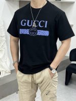 主推 Gucci 独家专供秋季新款古驰时尚休闲圆领短袖，高密度320克纯棉面料，高级密针刺绣、高端欧版原单T恤，潮流时尚休闲半袖 透气舒适度高，细节无可挑剔，品