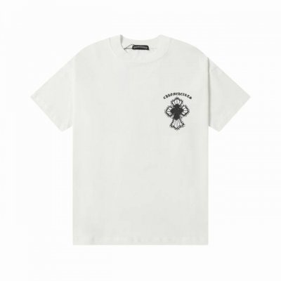 上新 款号:G929 Chrome Hearts克罗心新款经典十字架烫钻Logo休闲圆领短袖T恤 小红书热门爆款｜明星网红同款穿搭 1面料采用26支270克纯棉