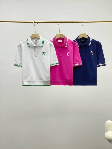 mlb官方 女款经典百搭Polo衫短款休闲撞色短袖24夏季新款 面料定制定染，做工精细，走线完美，上身舒适，品质细腻 妥妥的减龄风，搭配休闲舒适的短裤，展现你的