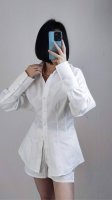 早春新款 收腰大廓形衬衫 束腰设计更好修饰身材比例 现货 Smlxl