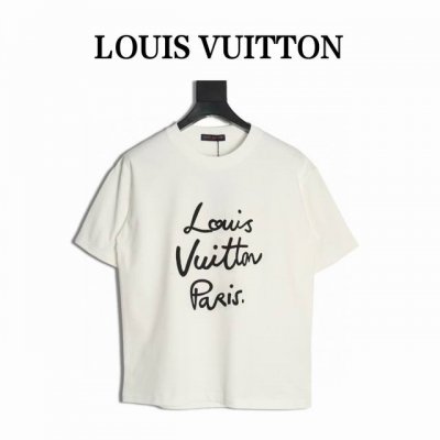 louis Vuitton 路易威登 Lv 25Ss 晕染签名短袖T恤 面料采用定制240G 26支特滑双股精棉平纹高密无尘全棉布料。前幅高密度加厚，走线平整，