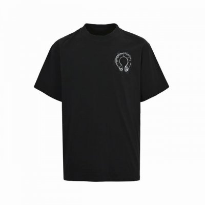 chrome Hearts 克罗心 中空浮雕马蹄短袖 采用直喷进口机器印花 五金辅料均开磨定制 正确配置 黑色2025克罗心正品包装 280克定制定染双纱棉 版