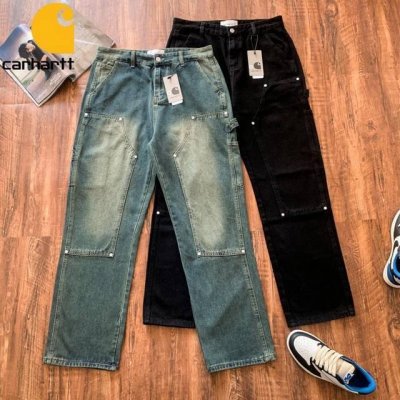 款号253 高品质#Carhartt* 卡哈特 Fw23秋季新款日系主线户外工装系列水洗牛仔裤子. 男女同款 情侣款 定制纯棉工装面料 基于纯棉材质特性 透气性