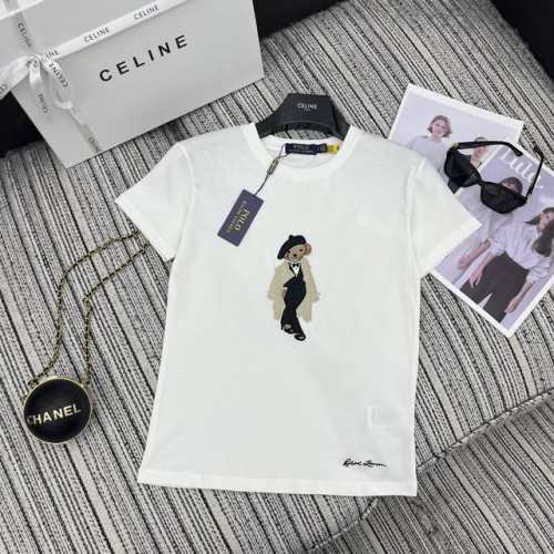 独家客定原单品质RL 拉夫25春夏专新品。小熊纯棉T恤上衣！品质控必入。质感柔软细腻无敌赞！嵌花小熊立体刺绣工艺，字母logo标志点缀，减龄少女气质时髦精必入！