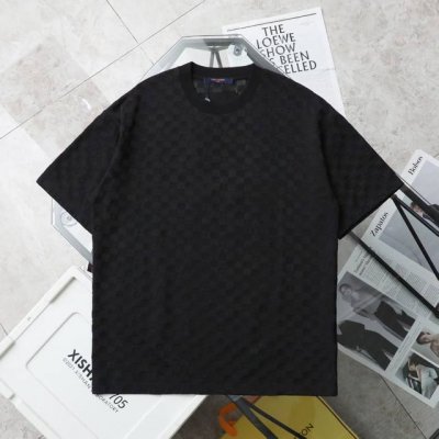上新 纯原臻品 顶级复刻 Louis Vuitton 路易威登 新款经典满身毛巾提花冰感休闲短袖T恤 款号: 5 颜色: 黑色 白色 购入原版开模打造，全套定制