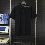 343 当天到货 现货现配 guccl 古驰 2025新款 字母印花拼领 双G字母Logo 休闲polo衫 原版面料 高版本 高品质 对色定染面料 提花扁机螺纹