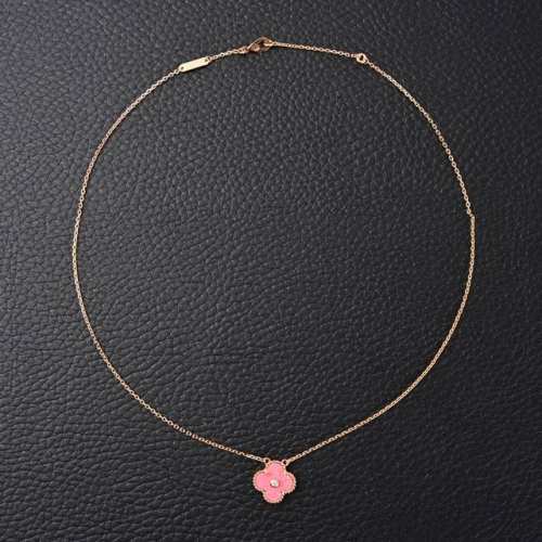 Van Cleef Arpels梵克雅宝Vca 四叶草五花项链 樱花粉 #纯银镀金版本 附全套包装，包装损坏扣除30元，谢谢谅解