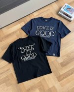 goodbrand 爆款珍珠标语字母情侣圆领短袖T恤-原单版本 color 黑色 藏青 size S M L Xl number 25801 原版一致 采用32