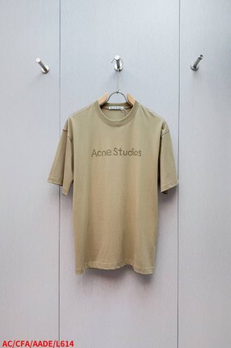 L614 Acacne Studios 25Ss 珠子字母短袖 面料是定制定染的32支260G原版双纱棉，胚布经过高盂环保染色，裁大货前还要进行高温环缩水，降低