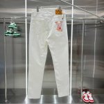 lv &路易威登 Louis Vuitton经典印花Logo牛仔裤 最新品，原单狠货，水洗休闲牛仔裤，进口原版水洗弹力面料，舒适有弹性，原版五金辅料装饰Logo