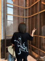 高品质 品名 始祖鸟 Arc'teryx 24Ss 印花新款后背大鸟Logo宽松男女同款圆领纯棉短袖T恤 版型 宽松版 面料 330G全棉精梳棉 颜色 黑色-白