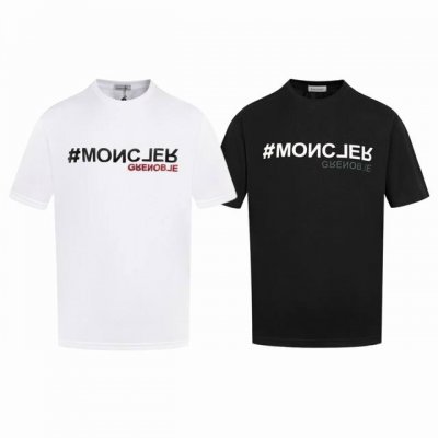 上新款号 M1086 2025早春Moncler 蒙口 官网同款印花图案 双纱纯棉短袖 - 260G双纱纯棉顶级面料 手感柔软 百分百纯棉独家出货 定染硫化黑无