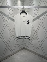 迪奥 25Ss新款 Cd Diamond 针织背心是二零二五秋季男装系列新品，灵感源自网球世界。采用白色棉质平纹针织面料精心制作，胸前饰以 Cd Diamond