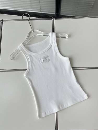 celine* 赛琳凯旋门背心 同原版一致采用32支70D螺纹面料，成分为67%精梳棉29%桑蚕丝和4%氨纶，定制的高支面料明显区别市面普通螺纹，高端精品棉无异