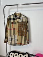 款号：Hmy73# Burberry 巴宝莉 限量款拼接撞色长袖衬衣 各大网红同款衬衫 百分百纯棉衬衫面料 这款衬衫包含了Bbr所有衬衫经典格纹拼接而成 耗时剪