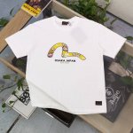 上新 款号：F674 2025新款Evisu福神海鸥招财猫图案Logo字母印花休闲情侣短袖T恤，经典永远不会过时、人手必备款，230G纯棉精梳棉不起球不起毛，上