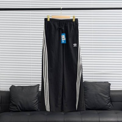 工厂p直供 Adidas丨三叶草3360三道杠阔腿裤 配色：黑色 灰色 尺码：S-Xl