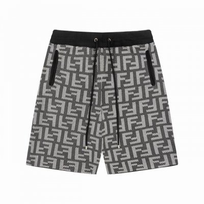 Fendi 芬迪 暗纹 黑白拼色 Ss新款针织短裤 定制面料采用威化布织法 提花针织工艺 版型紧致立体 定制裤绳五金质感强 顺滑 上身舒适透气 凹凸有型的立体感