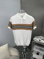 Burberry巴宝莉 2025Ss春夏新款针织弹力翻领T恤，男士时尚条纹撞色拼接超轻薄透气针织短袖Polo衫！夏季想要穿得减龄又显活力，必须要有一件Polo衫