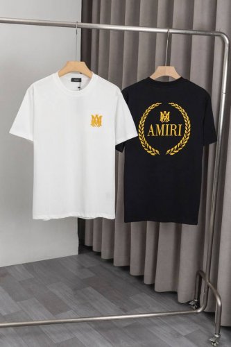 x055 Amiri 40Ss新款T恤，前后图案+字母Logo刺绣工艺，采用260克双纱全棉面料，面料柔软，潮流时尚百搭，男女同款。颜色: 黑色，白色，尺码:M
