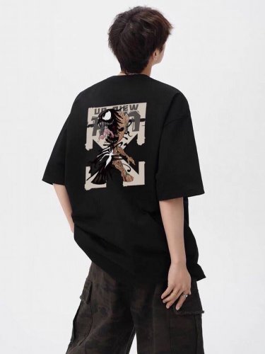 260G重磅纯棉 耐克 Nike X Off-White 联名系列 恶搞漫威 Marvel 毒液化格鲁特 短袖T恤 男女同款 半袖 情侣款 面料工艺： 1.26