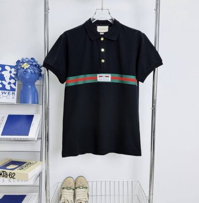 137 当天到货 现货现配 Gucci古驰2025Ss红绿织带Logo刺绣翻领polo衫短袖 原版面料 高版本 高品质 网红明星同款 采用跟原版面料胸前万针刺绣