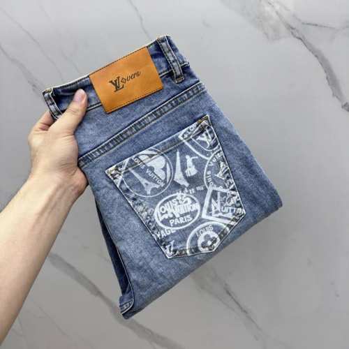 Lv*路易威登 高端定制、2025早春最新款小直筒牛仔裤 柜台同步发售 进口固色面料 微弹 原版定制复刻 客供五金辅料 原单品质 重工洗水 做工走线精细 上身绝