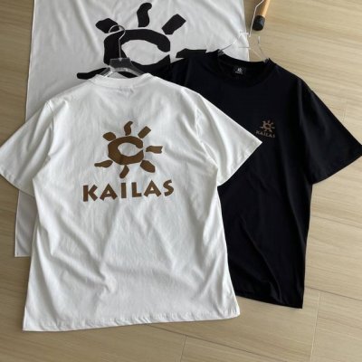 主图 夏季短袖Kailas 凯乐石 25年舒适棉新款印花后背大Logo宽松男女同款圆领纯棉短袖T恤 宽松版，330G全棉精梳棉，品质超赞 颜色 : 黑色 白色