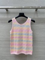 爆单推荐 原单品质 Fe 25春夏新品！夏日多巴胺配色彩色老花！本季必入爆款！绝美小仙女白富美针织背心上衣！减龄少女气质穿搭！瑞士机18针工艺，显瘦气质又美又仙