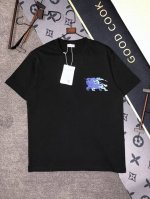 P110 Burberry 25S夏款 颜色 黑色 白色 尺码 S M L Xl 前战马重影Logo印花 280G精梳紧密棉 高品质 男女同款