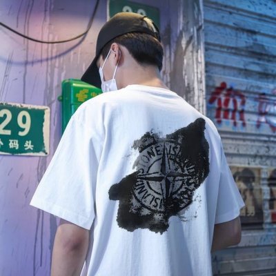石头岛系列 专柜款复古情侣 印花短袖T落肩袖 重磅280G精梳棉材质 透气舒适 版型宽松 进口外贸级专柜印花，随意搓洗不褪色不变形。 情侣款 男女同款哦