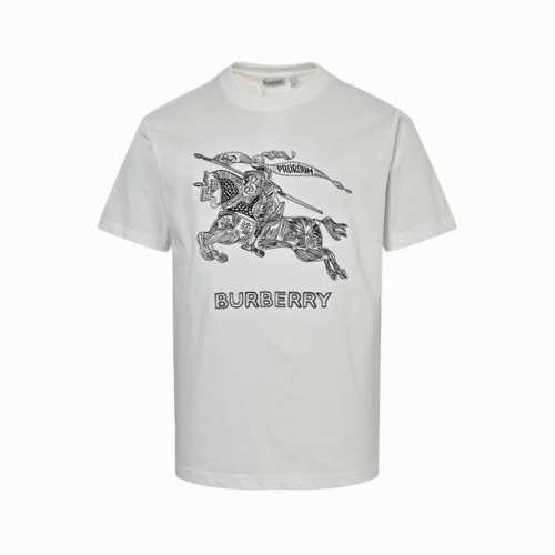 burberry 巴宝莉 骑士战马刺绣短袖 面料采用240克双纱纯棉面料+2X2配套螺纹，，订染颜色后整蚀毛处理， 对照原版做丝滑超柔处理， 布面肌理股线清晰明