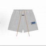 顶级版本Fear Of God Essentials X Nba 联名款 Fw24 Essentials Nba Sweatshorts 裤腿徽章标志抽绳系带休