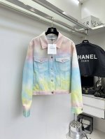 P470 C*Anel 25早春新款 色彩晕染牛仔外套 超清新不规则扎染图案设计 经典廓形剪裁包容性超强 完全不挑身材 上身有型有范儿 宽松版型裁剪遮肉显瘦的一