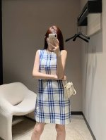 P410 Burb*Rry 25Ss春夏新品 Vintage格纹无袖棉质连衣裙丨独家Yb开发！高版出品！经典时尚演绎品牌新高度和高街风！短袖款式的格纹连衣裙夏天
