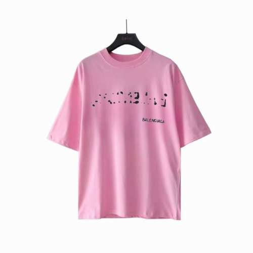 实拍细节图+细节图 巴黎世家Balenciaga 模糊阴影Logo短袖 巴黎世家模糊短袖 23年新主麦上身 印花采用康丽直喷丝网印花工艺区别市场面料采用32S2