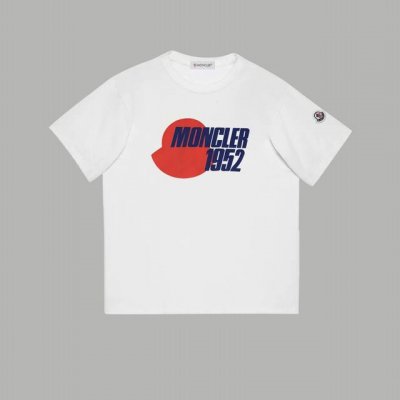 上新 款号：M1075 2025早春Moncler 蒙口 官网同款印花图案 双纱纯棉短袖 - 260G双纱纯棉顶级面料 手感柔软 百分百纯棉独家出货 定染硫化黑