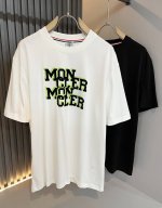 Moncler蒙家 2025春夏最新男女同款贸易订单短袖T恤，全品相！！网红款！采用Logo图案压绒设计！上身舒适透气，不僵硬，整体有着丰富的立体感，品质出口订
