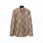 实拍细节图+尺码表 Burberry 巴宝莉 新款格子斜纹对格长袖条纹衬衫 面料采用100%纯棉格纹原版定制面料 面料属性舒适 透气 水感柔软 色织格纹纹路清晰