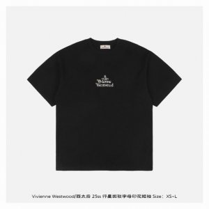 vivienne Westwood 西太后 25Ss 行星斑驳字母印花短袖 面料采用 克重精梳棉 定制32支1*1螺纹 成衣两遍水洗处理 面料舒适亲肤无异感 定