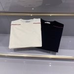 两色高端品质休闲伊力特面料圆领T恤