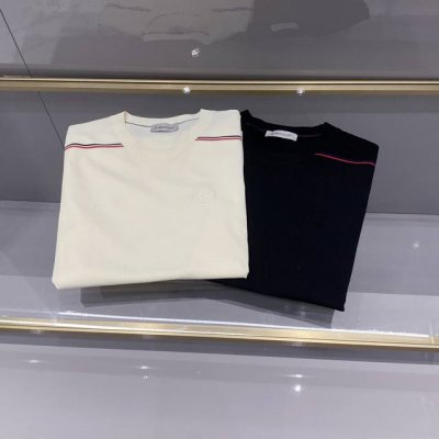 两色高端品质休闲伊力特面料圆领T恤